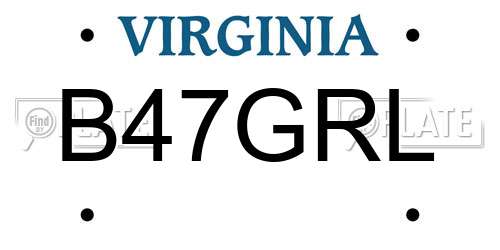 B47GRL Virginia License Plate