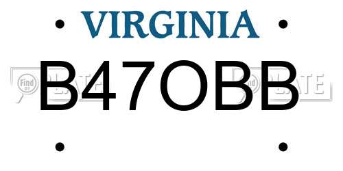 B47OBB Virginia License Plate