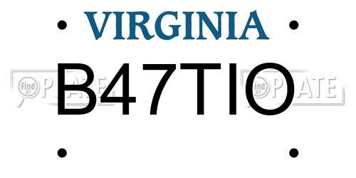 B47TIO Virginia License Plate
