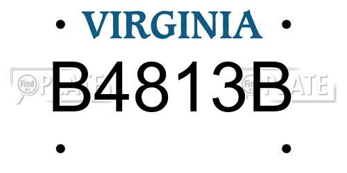 B4813B Virginia License Plate