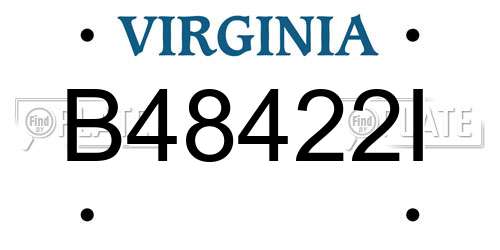 B48422I Virginia License Plate