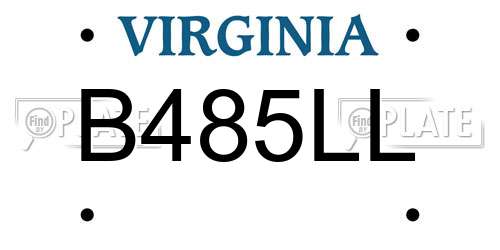 B485LL Virginia License Plate