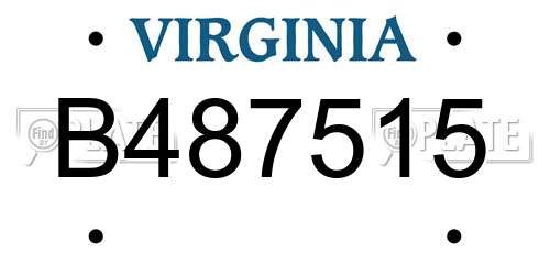 B487515 Virginia License Plate
