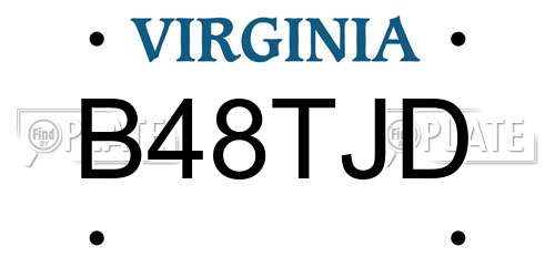 B48TJD Virginia License Plate