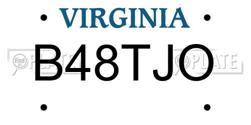 B48TJO Virginia License Plate