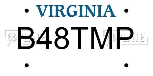 B48TMP Virginia License Plate
