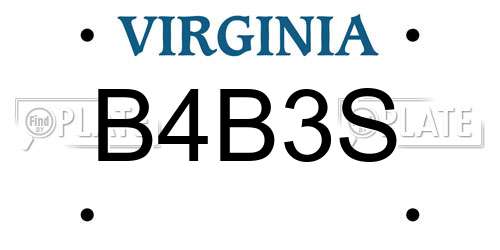 B4B3S Virginia License Plate