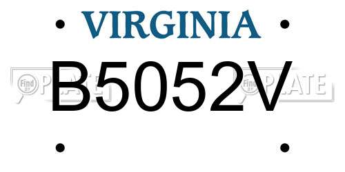 B5052V Virginia License Plate