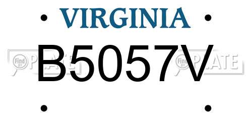 B5057V Virginia License Plate
