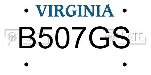 B507GS Virginia License Plate