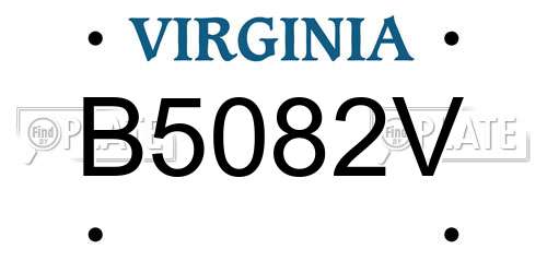 B5082V Virginia License Plate