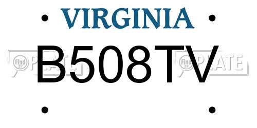 B508TV Virginia License Plate