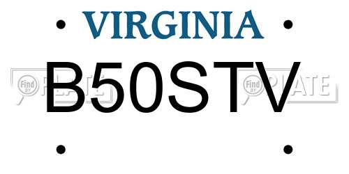 B50STV Virginia License Plate