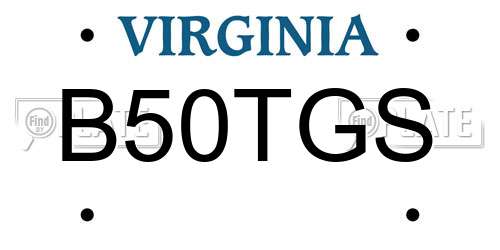 B50TGS Virginia License Plate