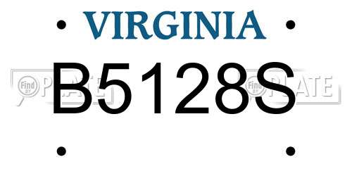 B5128S Virginia License Plate