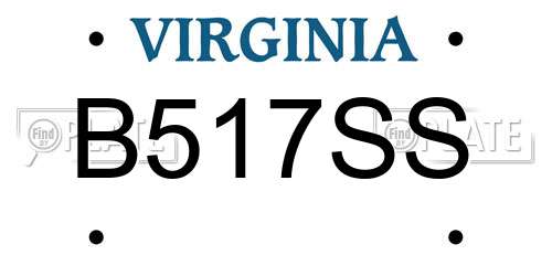 B517SS Virginia License Plate