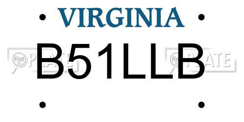 B51LLB Virginia License Plate