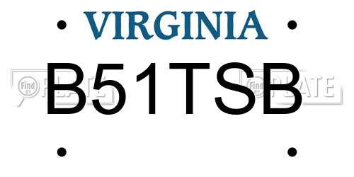B51TSB Virginia License Plate