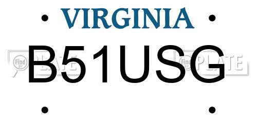 B51USG Virginia License Plate