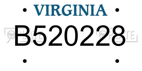 B520228 Virginia License Plate