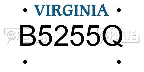 B5255Q Virginia License Plate