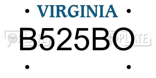 B525BO Virginia License Plate
