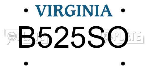 B525SO Virginia License Plate