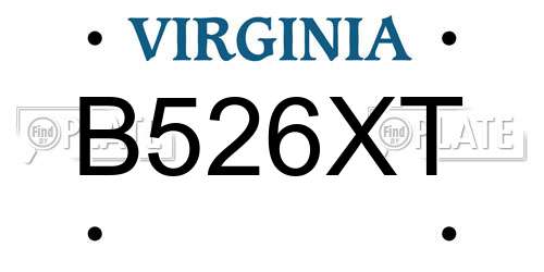 B526XT Virginia License Plate