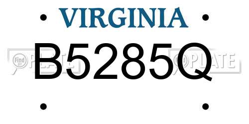 B5285Q Virginia License Plate