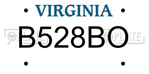 B528BO Virginia License Plate