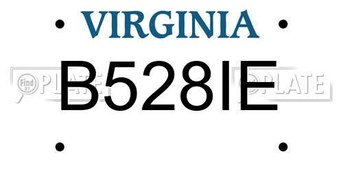 B528IE Virginia License Plate