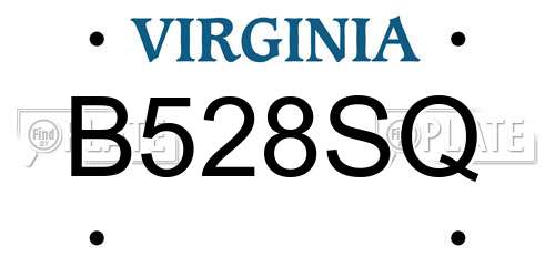B528SQ Virginia License Plate