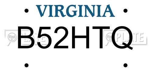 B52HTQ Virginia License Plate