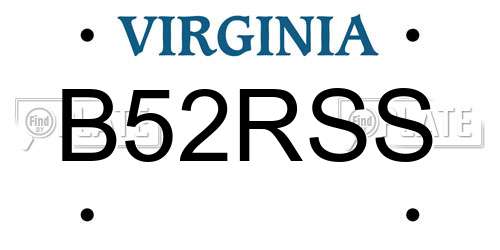 B52RSS Virginia License Plate