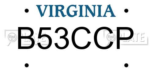 B53CCP Virginia License Plate