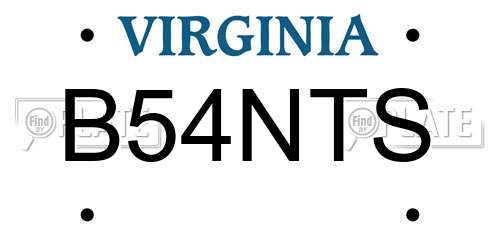 B54NTS Virginia License Plate
