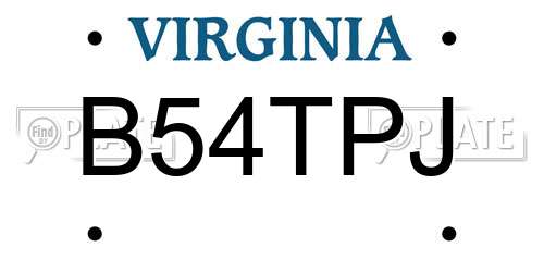 B54TPJ Virginia License Plate