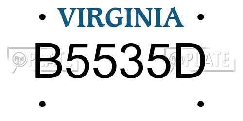 B5535D Virginia License Plate