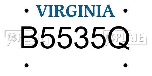 B5535Q Virginia License Plate