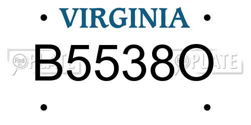 B5538O Virginia License Plate