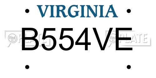 B554VE Virginia License Plate