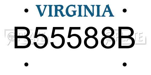 B55588B Virginia License Plate
