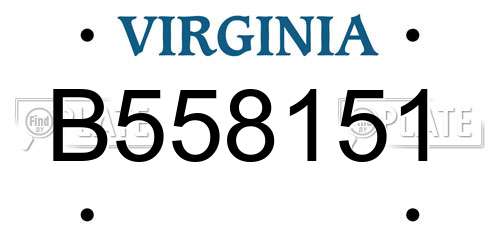 B558151 Virginia License Plate