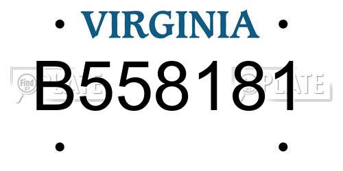 B558181 Virginia License Plate