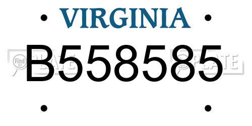 B558585 Virginia License Plate
