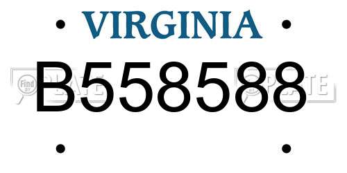 B558588 Virginia License Plate