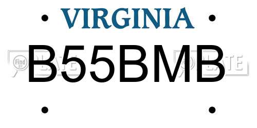 B55BMB Virginia License Plate
