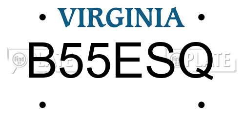B55ESQ Virginia License Plate