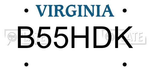 B55HDK Virginia License Plate