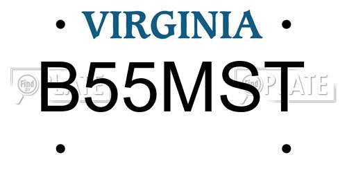 B55MST Virginia License Plate
